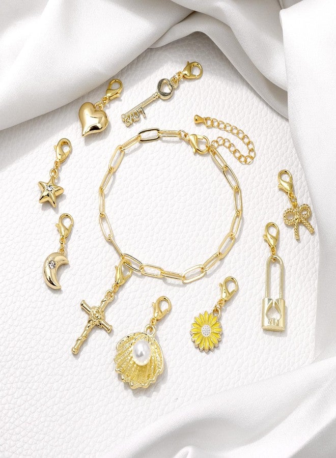Raicegs Charm Bracelet for Women Gold Bracelet Chain Link Bracelet Summer Beach Jewelry Gift for Women - Image 5