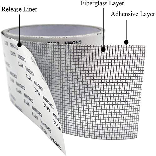 ACEBON Window Screen Repair Tape, 2"x80" - Strong Adhesive Mesh Patch Kit for Window Door Tears & Holes (Grey) - Image 3