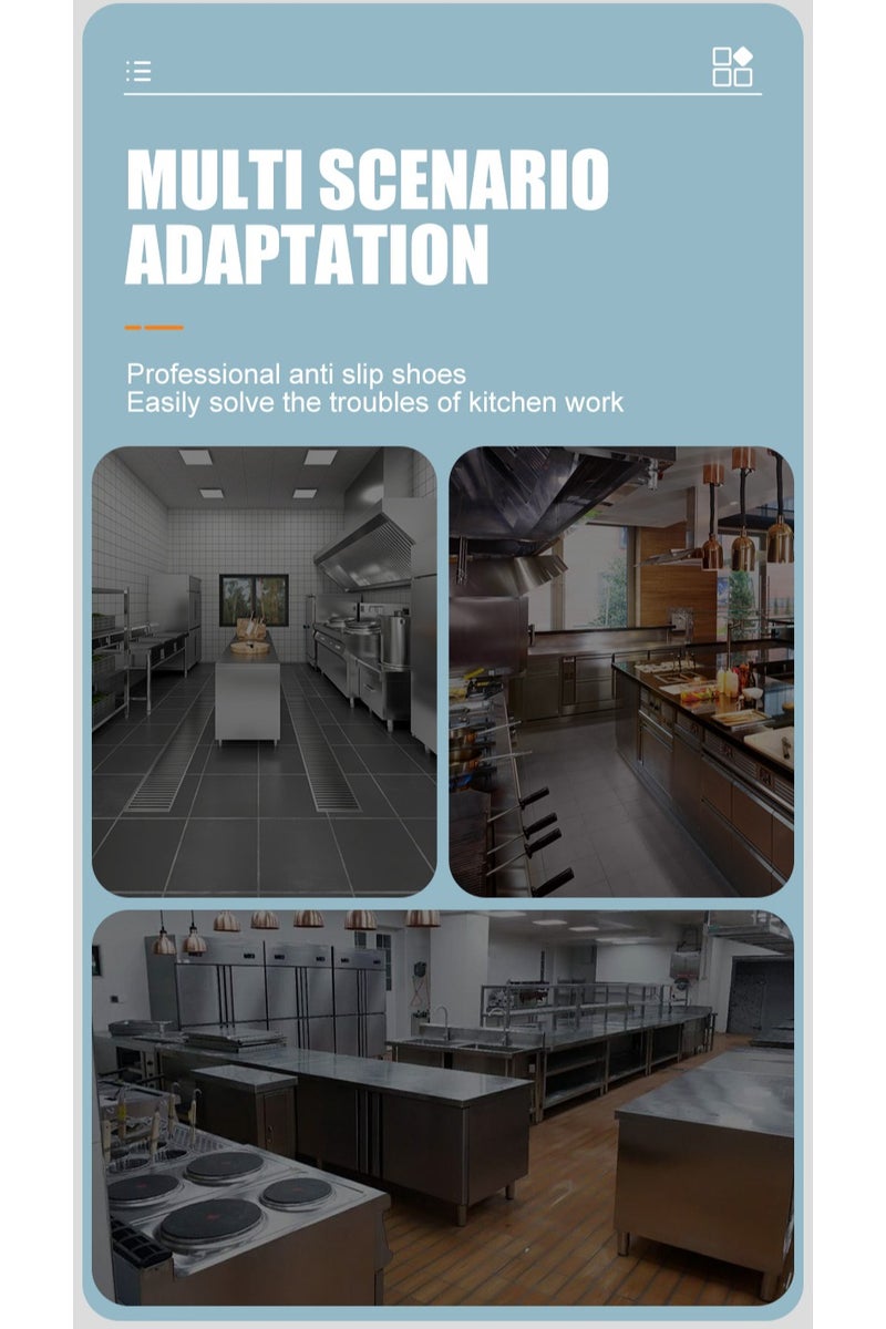 general Chef anti-slip shoes kitchen leather oil-proof and waterproof work shoes men's and women's non-slip restaurant shoes - Image 5