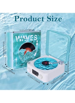 General The Waves Vinyl Player, Waves Vinyl Bluetooth Speaker, Portable Four Modes Wireless Vintage Vinyl Record Player with Ambient Light for Bedroom,Office,Party  - Image 2