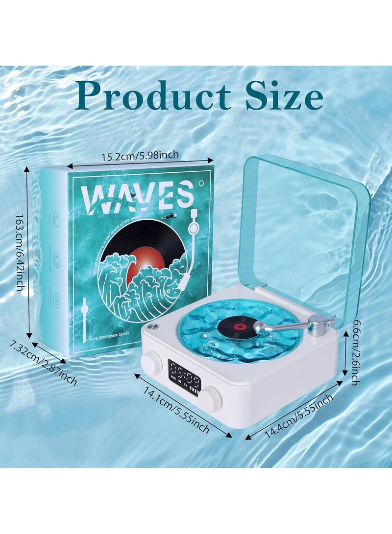 General The Waves Vinyl Player, Waves Vinyl Bluetooth Speaker, Portable Four Modes Wireless Vintage Vinyl Record Player with Ambient Light for Bedroom,Office,Party  - Image 2