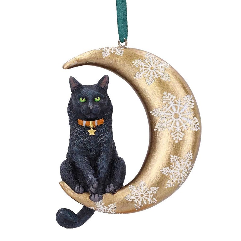 نيميسيس ناو Nemesis Now Lisa Parker Moon Black Cat Hanging Ornament Decoration 9cm Resin Lisa Parker Hanging Ornament Black Cat Giftar - Image 1