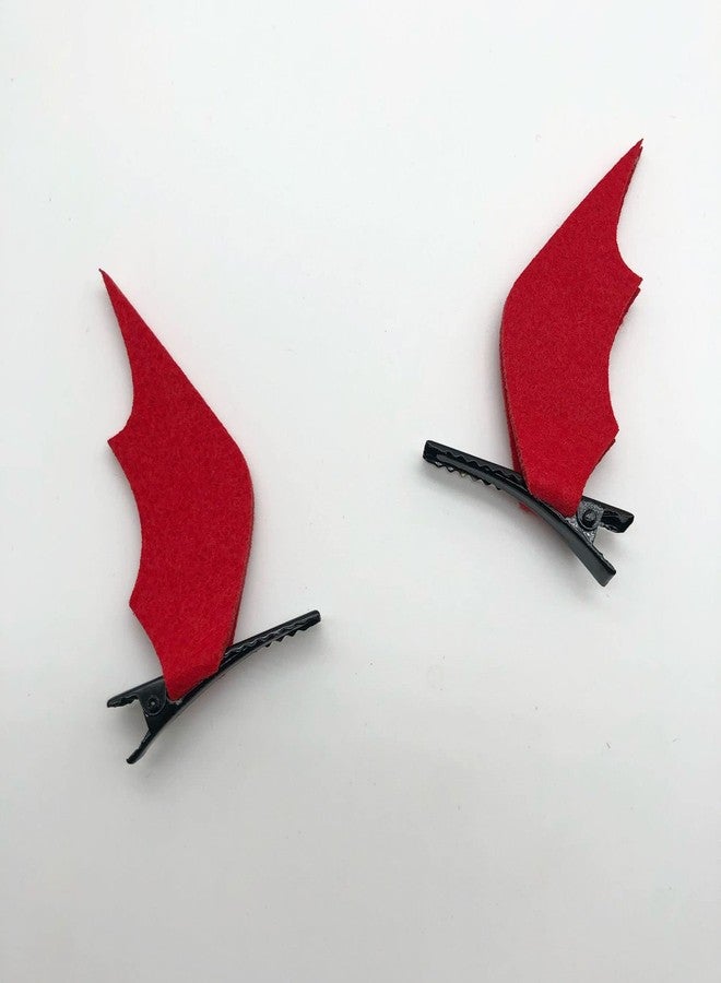 Guqqeuc Halloween Costume Headwear - Red Bat Wings Headband Hair Clips for Women Girls, Devil Wing Hair Bands Barrettes for Girls Cosplay Decorations - Image 4