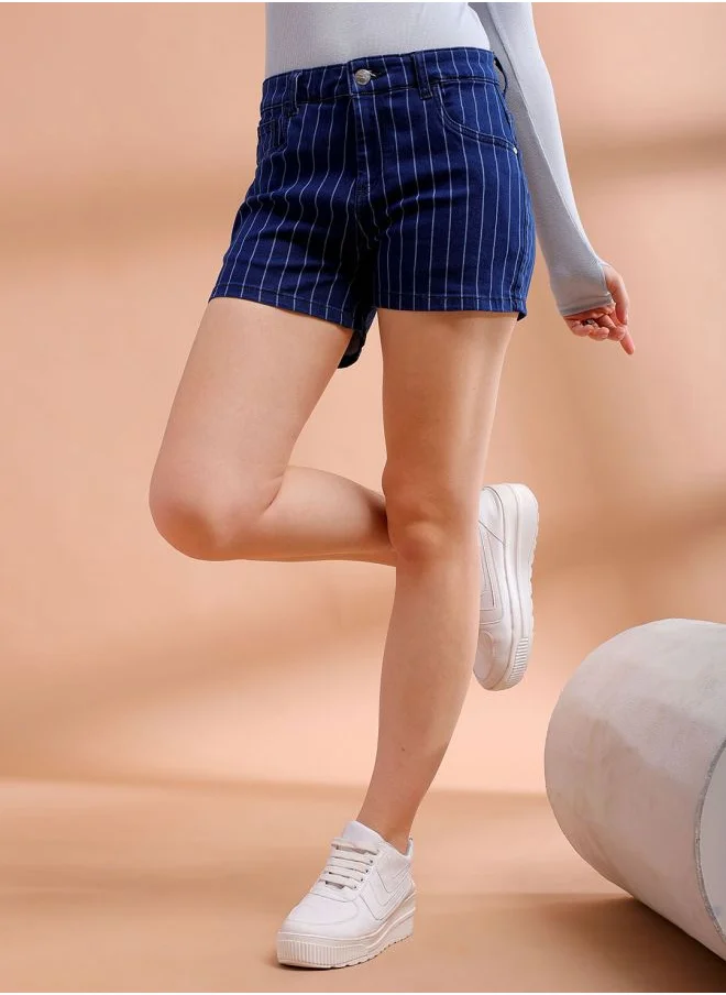 Freehand Women Slim Fit Casual Denim Shorts