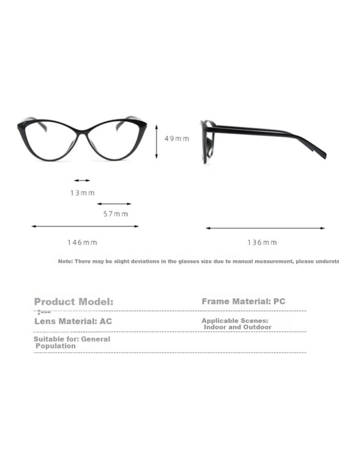 Lovecraft Black Vintage Anti-blue Light Plain Gl Frame European And American Round Face Ultra-light Cat Eye - Image 1