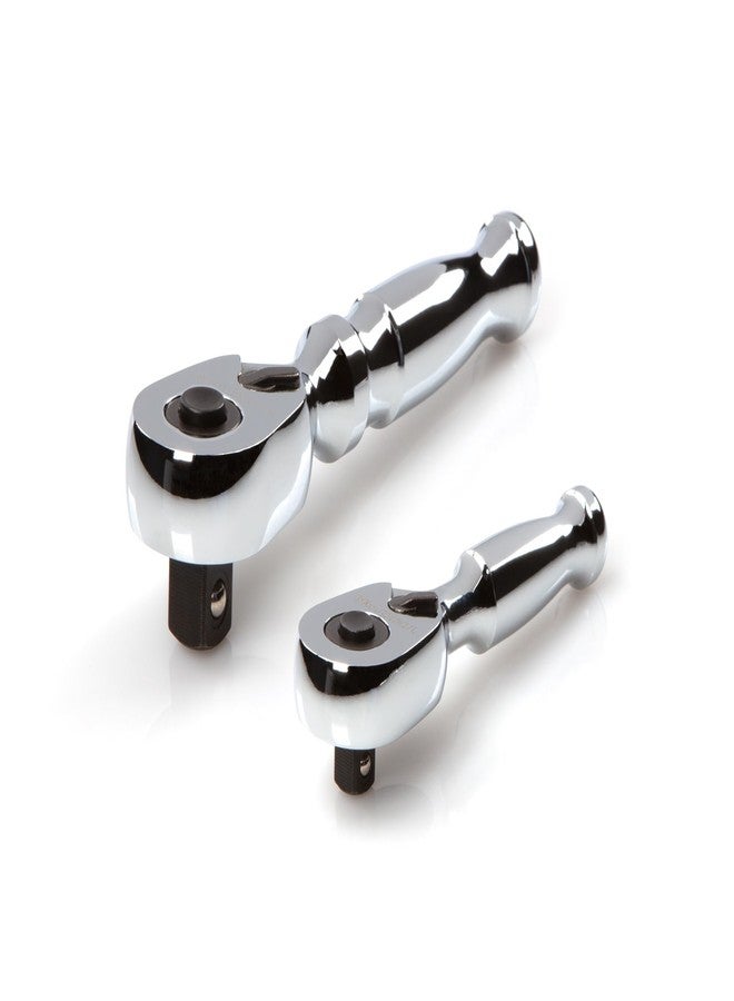 TEKTON 1/4, 3/8 Inch Drive Quick-Release Stubby Ratchet Set, 2-Piece (3, 4-1/2 in.) | SRH91105 - Image 2