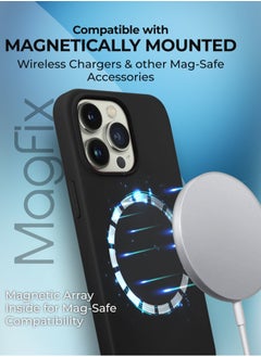 Raegr RAEGR iPhone 15 Pro Case | Magnetic Case | Supports Mag-Safe Wireless Charging | Premium Soft Silicone MagFix Case/Cover Designed for iPhone 15 Pro (6.1-Inch) 2023 - Black RG10522  - Image 3