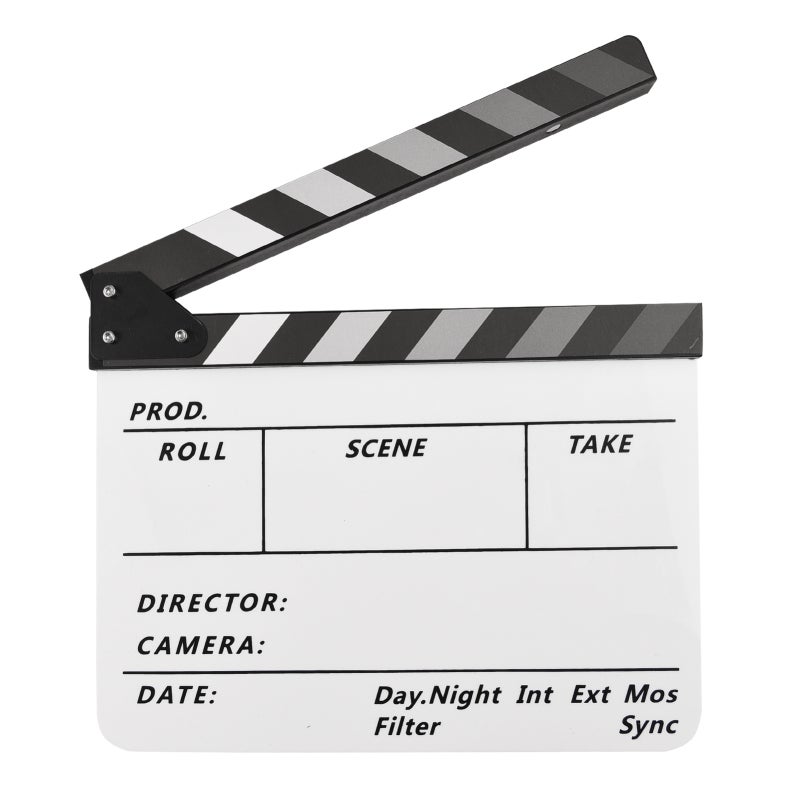 لائحة الأفلام من النوع الأول - مادة أكريليك بيضاء - لوحة تصفيق ذات سطح مرئي واضح لإنتاج الأفلام - Image 1