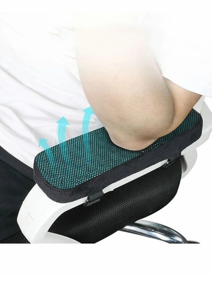Memory Foam Armrest Pads, Office Chair armrest Pads with Cooling Gel, Wheelchair armrest Covers, Gaming Chair Arm Cushions Pads, Computer Chair Arm Covers, Desk Chair Elbow Pillow (2 Pack) - Image 3