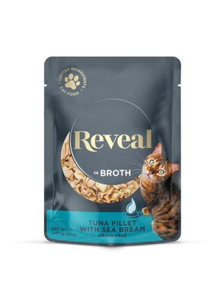 Reveal Natural Wet Cat Food, 12 Pack, Limited Ingredient Wet Cat Food Pouches, Grain Free Food for Cats, Tuna with Sea Bream in Broth, 2.47oz Pouches - pzsku/Z01C27C5C6FCF0B8D3974Z/45/_/1737031988/ddc3930e-29c5-49aa-9bbb-c80a7d149231