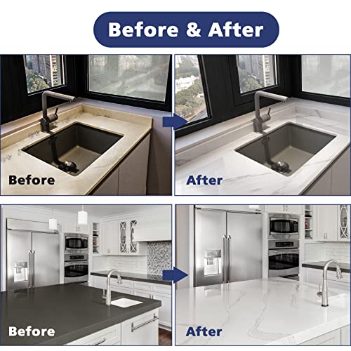 NADAMOO White Marble Countertop Paint Kit for Kitchen Bathroom, Counter Top Refinishing Kit Cover Up to 35 SQ. FT. - Image 5