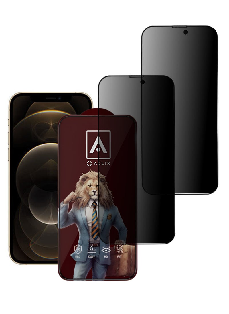 ACLIX 2 Pieces Antistatic ESD Dustproof Premium Quality High Definition Tempered Glass Screen Protector Designed For  iPhone 12 Pro Max - Image 1