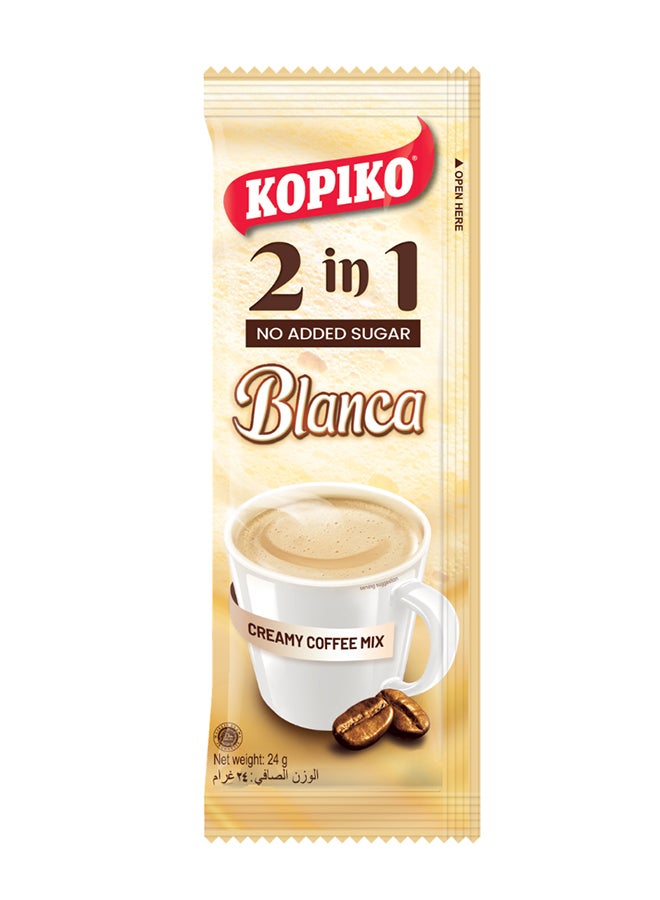 Kopiko 2in1 Blanca Instant Coffee Mix with No added Sugar creamy and smooth Taste, 24g pack of 10 - Image 2