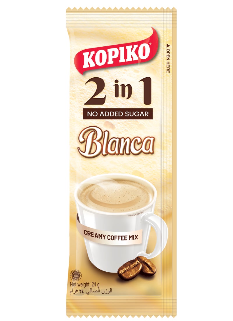 Kopiko 2in1 Blanca Instant Coffee Mix With No Added Sugar Creamy & Smooth Taste - Image 2