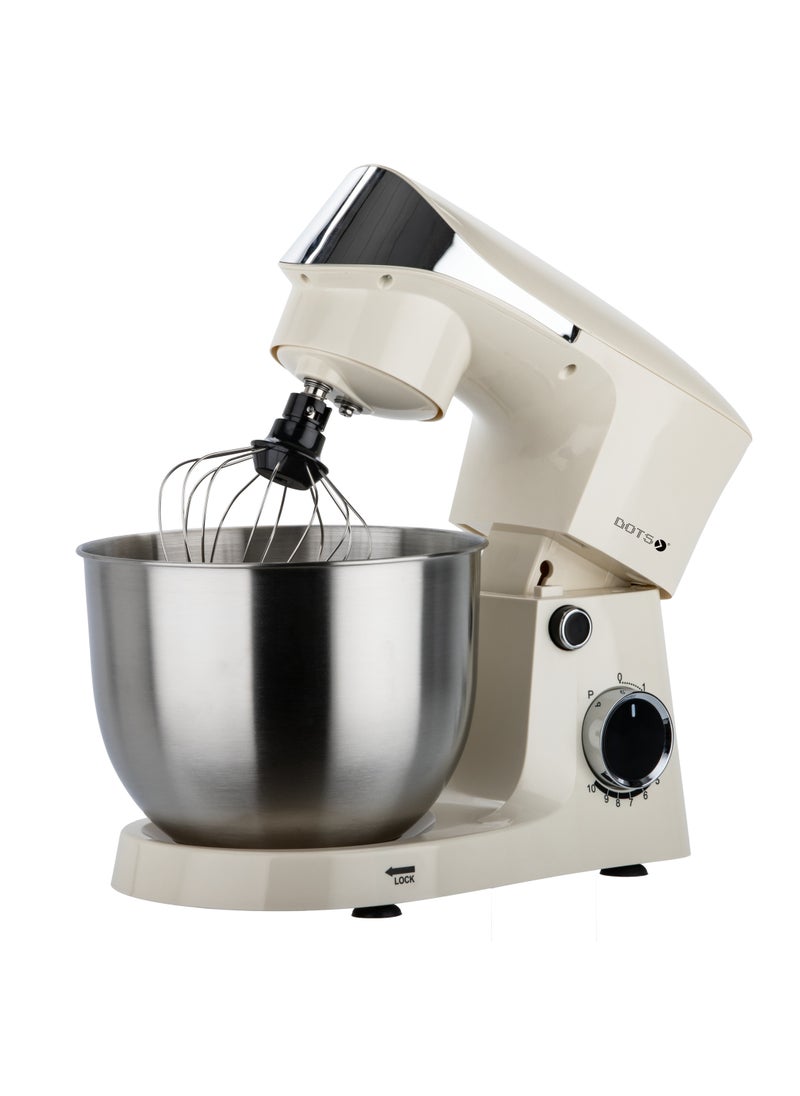 DOTS Electric Mixer, DOTS 800W,5 liter stainless steel bowl, 10 speed settings, elegant design for versatile baking, mixing and kneading, perfect for baking - FMS103P52 - Creamy  - Image 5