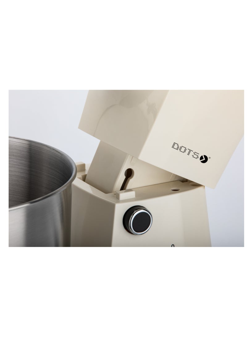 Electric Mixer, DOTS 800W,5 liter stainless steel bowl, 10 speed settings, elegant design for versatile baking, mixing and kneading, perfect for baking - FMS103P52 - Creamy