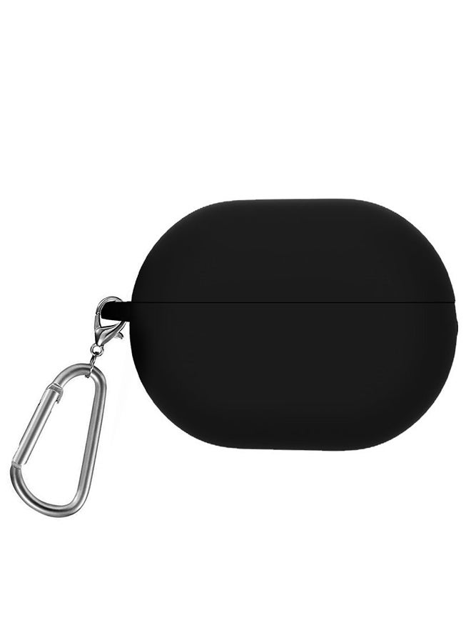 CATANES Silicone Case For Huawei FreeBuds Pro Shockproof Case Ultra Slim Cover with Keychain Carabiner Black - Image 1