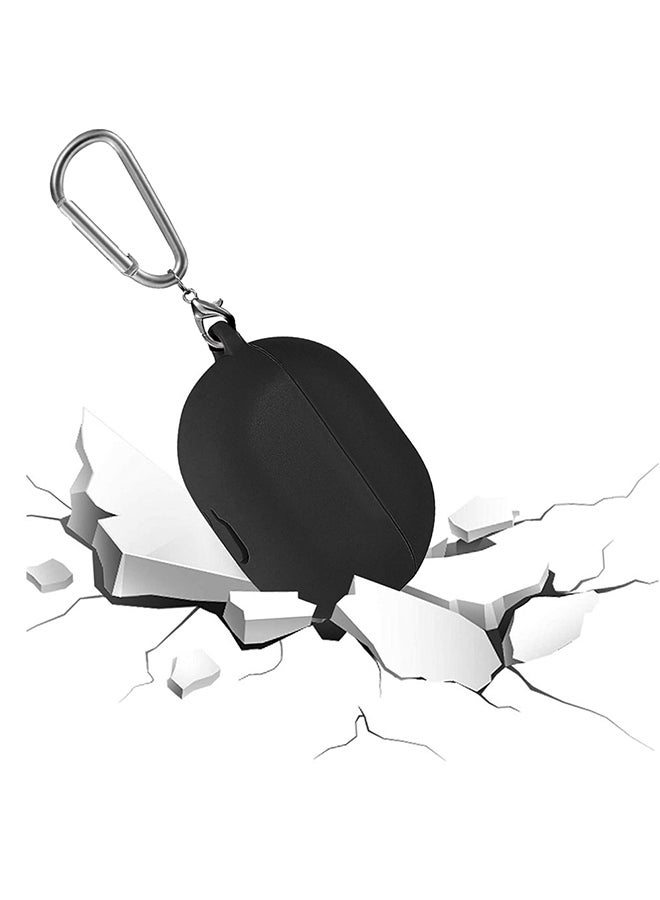 CATANES Silicone Case For Huawei FreeBuds Pro Shockproof Case Ultra Slim Cover with Keychain Carabiner Black - Image 2