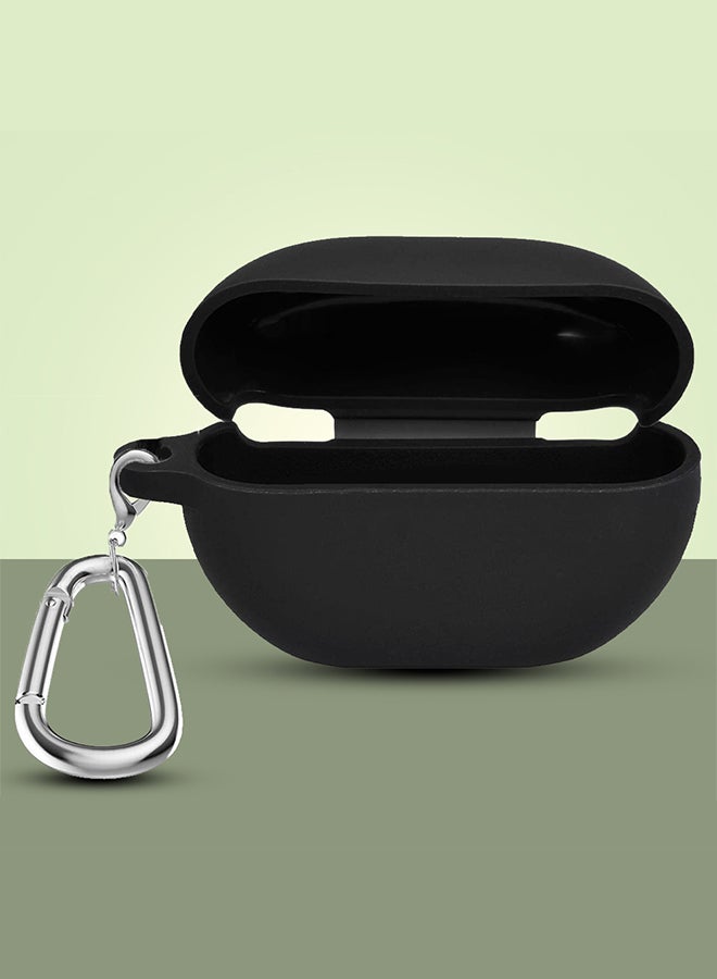 CATANES Silicone Case For Huawei FreeBuds Pro Shockproof Case Ultra Slim Cover with Keychain Carabiner Black - Image 5