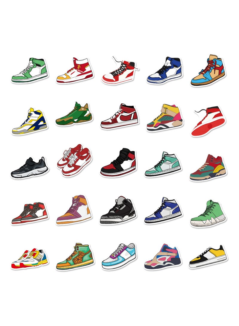 قوس قزح أورينبو 50 قطعة من ملصقات الأحذية الرياضية وملصقات أحذية كرة السلة لزجاجات المياه وملصقات الفينيل المقاومة للماء للأمتعة والكمبيوتر المحمول ولوح التزلج والهواتف للأطفال والمراهقين والفتيات - Image 2