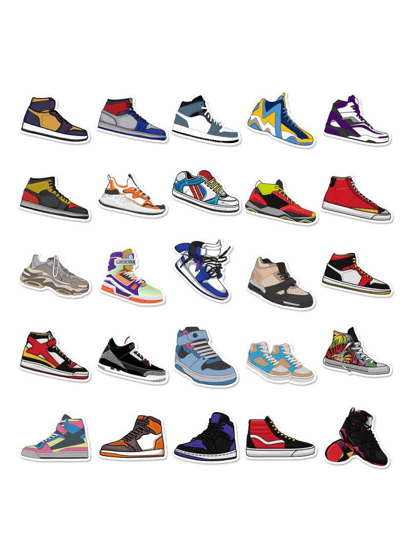 قوس قزح أورينبو 50 قطعة من ملصقات الأحذية الرياضية وملصقات أحذية كرة السلة لزجاجات المياه وملصقات الفينيل المقاومة للماء للأمتعة والكمبيوتر المحمول ولوح التزلج والهواتف للأطفال والمراهقين والفتيات - Image 3