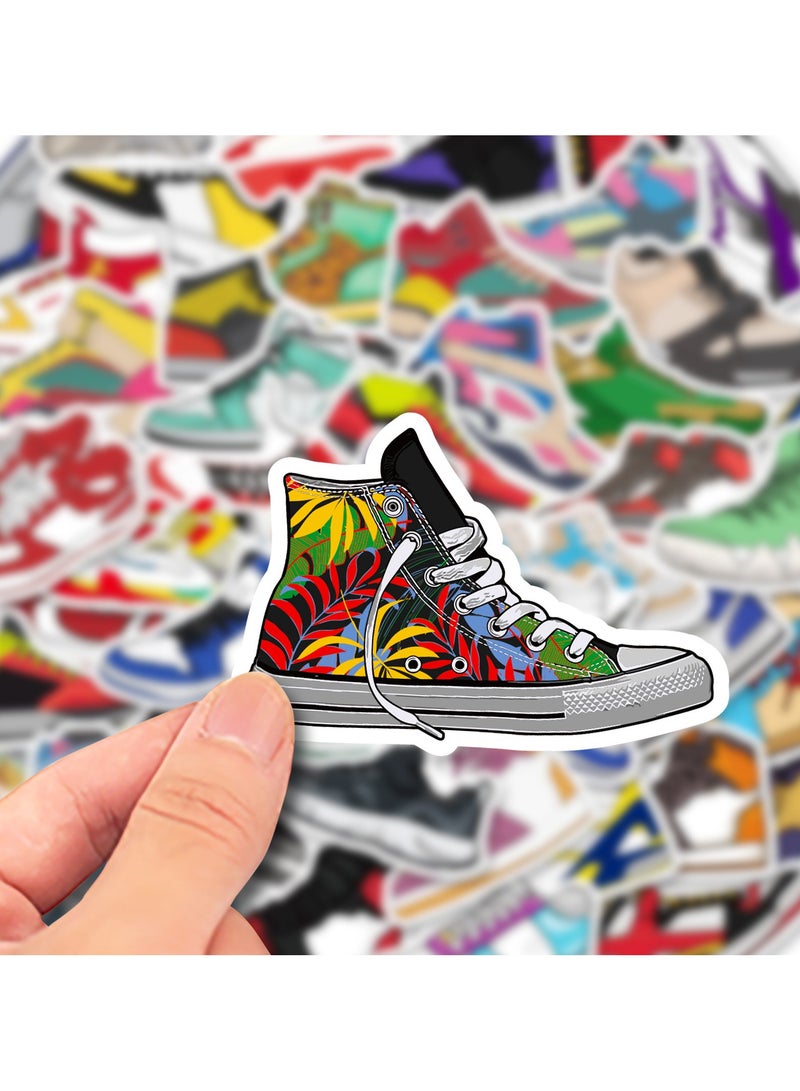 قوس قزح أورينبو 50 قطعة من ملصقات الأحذية الرياضية وملصقات أحذية كرة السلة لزجاجات المياه وملصقات الفينيل المقاومة للماء للأمتعة والكمبيوتر المحمول ولوح التزلج والهواتف للأطفال والمراهقين والفتيات - Image 5