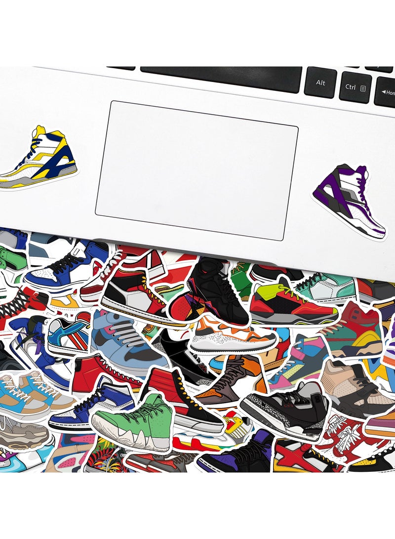 قوس قزح أورينبو 50 قطعة من ملصقات الأحذية الرياضية وملصقات أحذية كرة السلة لزجاجات المياه وملصقات الفينيل المقاومة للماء للأمتعة والكمبيوتر المحمول ولوح التزلج والهواتف للأطفال والمراهقين والفتيات - Image 4