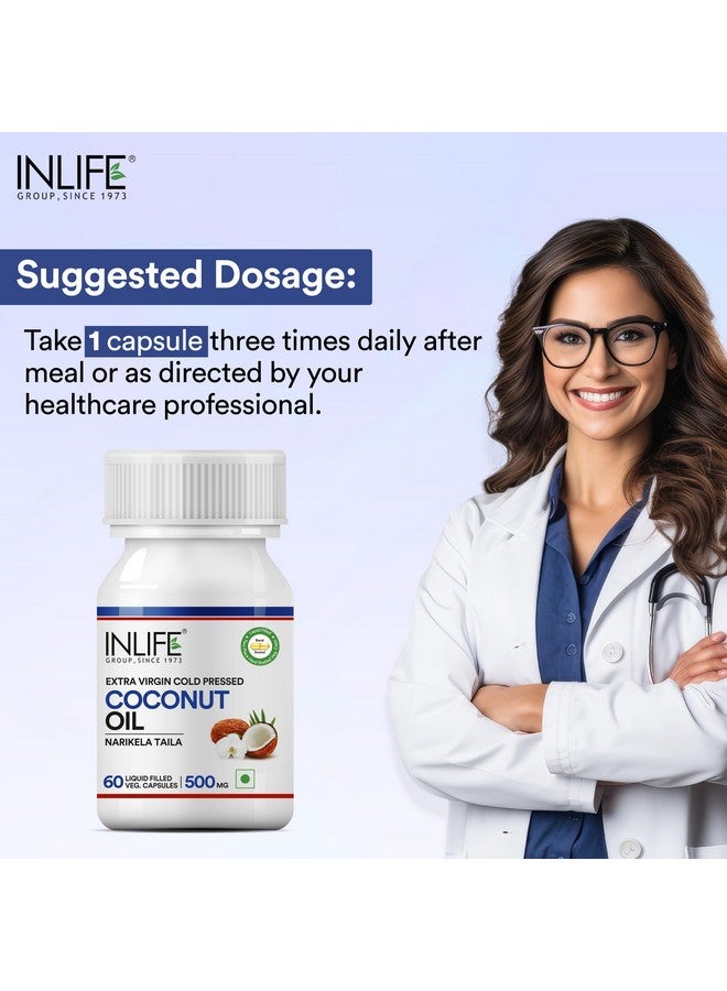 Inlife Coconut Oil Supplement 500 mg - 60 Vegetarian Capsules - Image 5