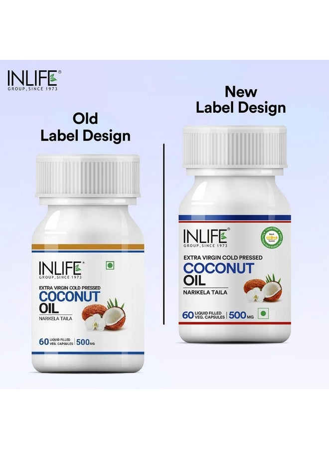 Inlife Coconut Oil Supplement 500 mg - 60 Vegetarian Capsules - Image 4
