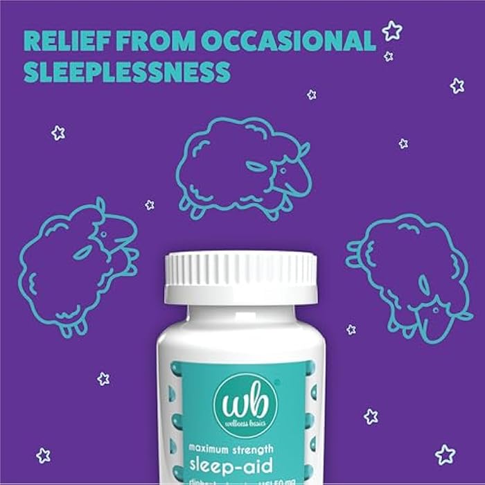 Wellness Basics Sleep Aid | Maximum Strength Diphenhydramine HCl 50 mg | Non-Habit Forming | Twin Pack -192 Total Softgels for Restful Sleep - Image 4