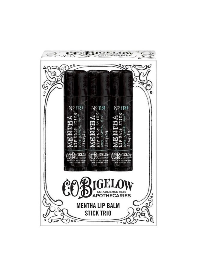 C. O. Bigelow C.O. Bigelow Mentha Lip Balm Stick Trio Moisturizing Lip Balm 3 Pack 0.15 Oz4.5G Each  - Image 3