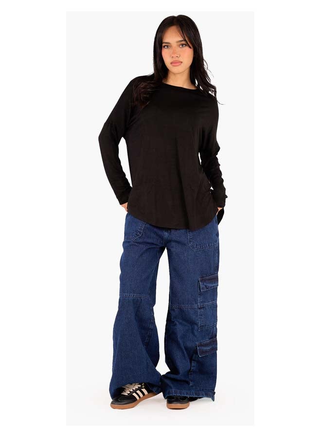 Clue Cargo Jeans with Pockets - Image 4
