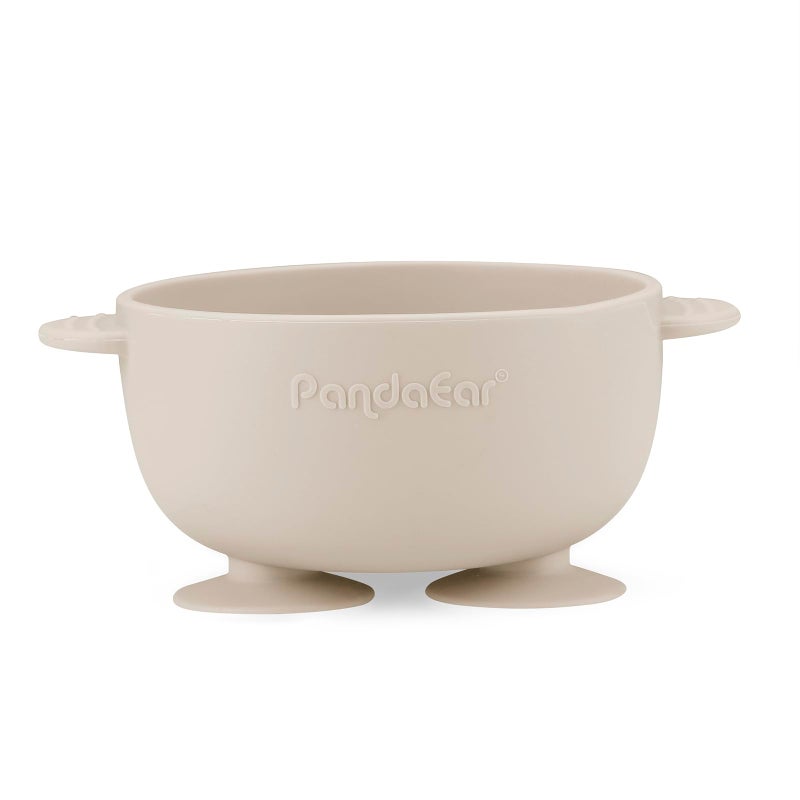 PandaEar 3 Pack Silicone Suction Baby Bowls & 3 Baby Feeding Spoons | Non-Slip Stay Put Bowls & Soft Silicone First Stage Spoons for Toddlers, BPA-Free Baby Led Weaning Set (Pink Rose Linen) - Image 4