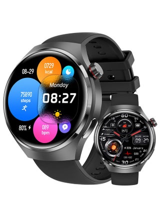 Men's Bluetooth Smartwatch Silver Metal Dial Black Silicone Strap Sports Waterproof Android Ios System Universal GT4 Pro - pzsku/Z01C2C7F31BCBFE1F9412Z/45/_/1730249693/b5ab3c65-ce44-4394-a175-dfa658a1cdb9