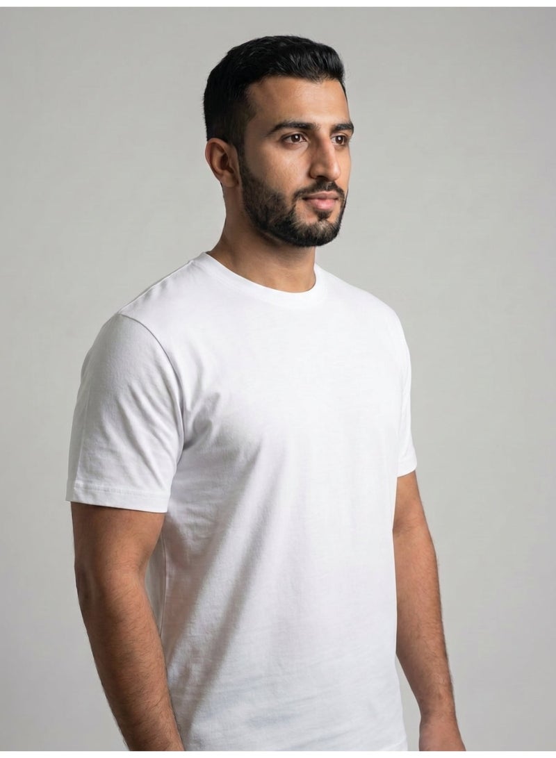 aegis store AEGIS Men’s Premium Crew-Neck T-Shirt - White, Short Sleeve, - Image 2