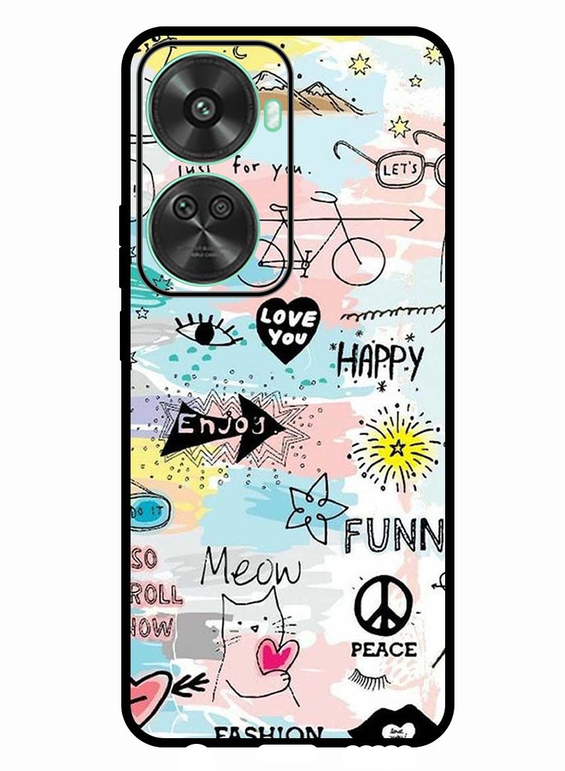 Theodor Protective Case Anti Scratch Shock Proof Bumper Cover For Huawei nova 11 SE Doodle Art - Image 1