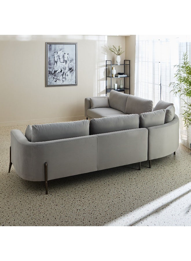 Home Box Grey Fabric Sectional Sofa for Living Room - Image 3