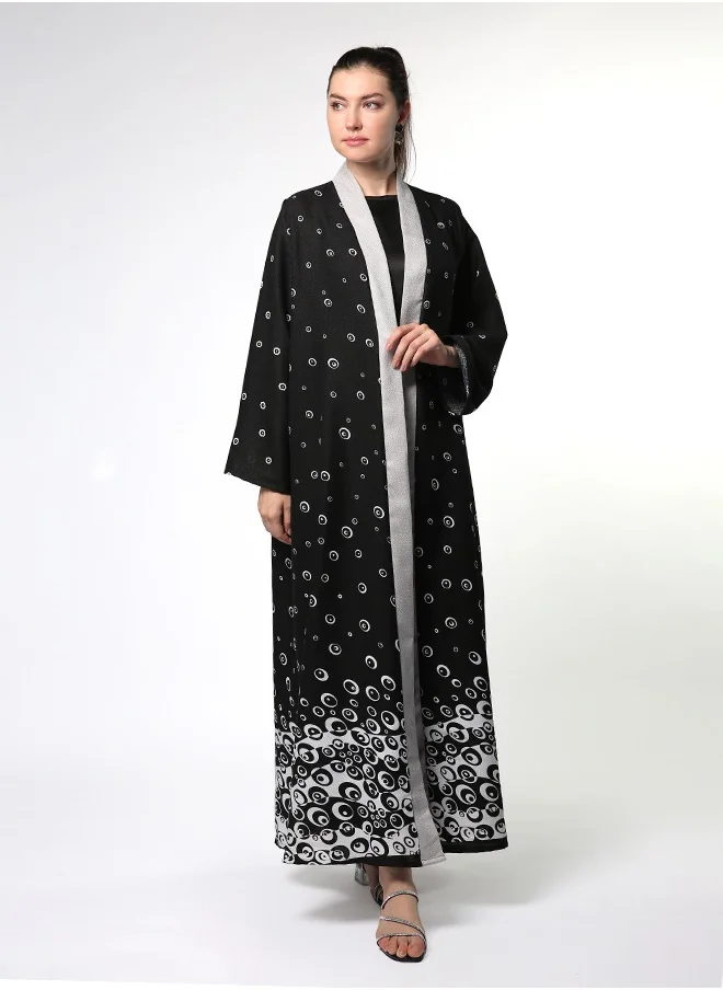 Line73 by Zahra Patterned Object A-Line Abaya