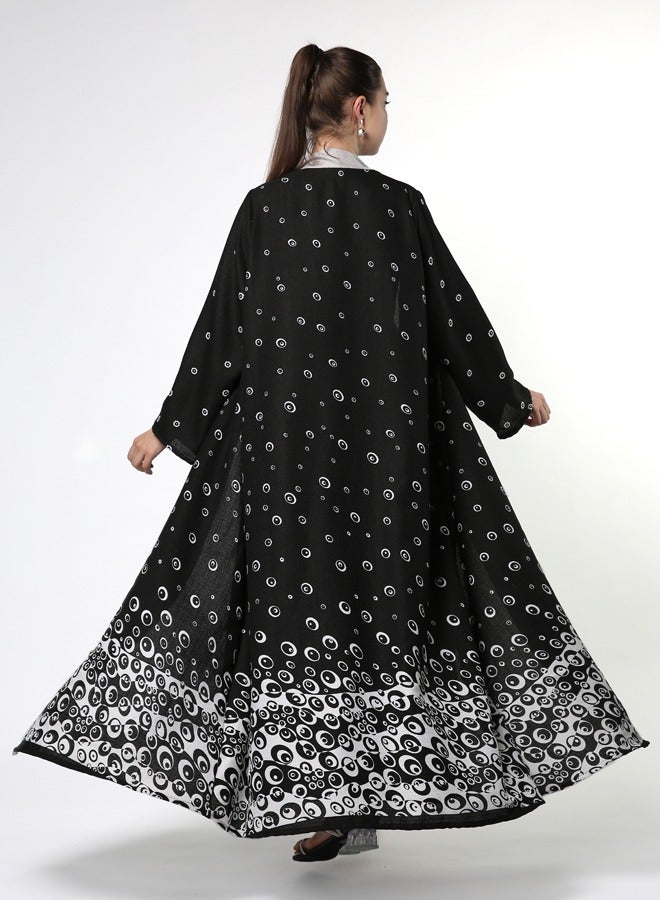 Patterned Object A-Line Abaya