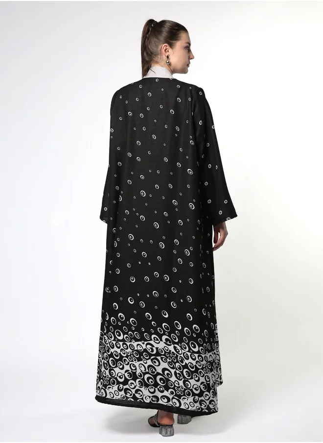 Line73 by Zahra Patterned Object A-Line Abaya