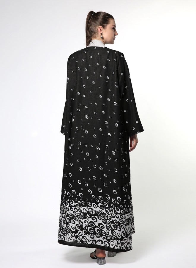 Patterned Object A-Line Abaya