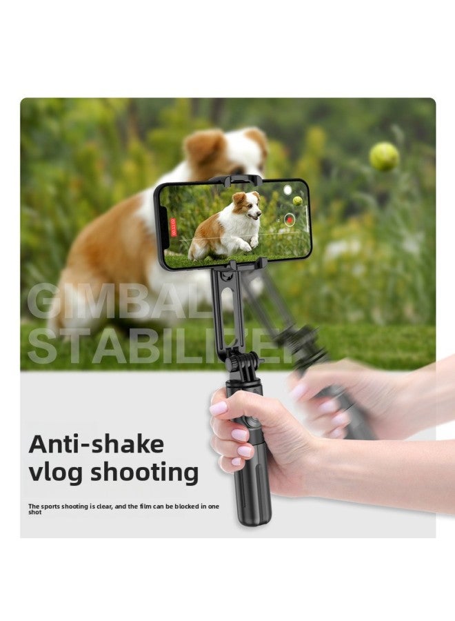 Mini Handheld Stabilizer L18mini Selfie Stick Damping Mobile Phone Bracket Cloud Platform Compact Portable Selfie Tool-Color:L18 Black [support APP Without Fill Light]]