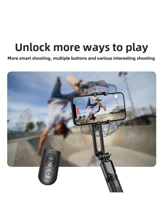 Mini Handheld Stabilizer L18mini Selfie Stick Damping Mobile Phone Bracket Cloud Platform Compact Portable Selfie Tool-Color:L18 Black [support APP Without Fill Light]]