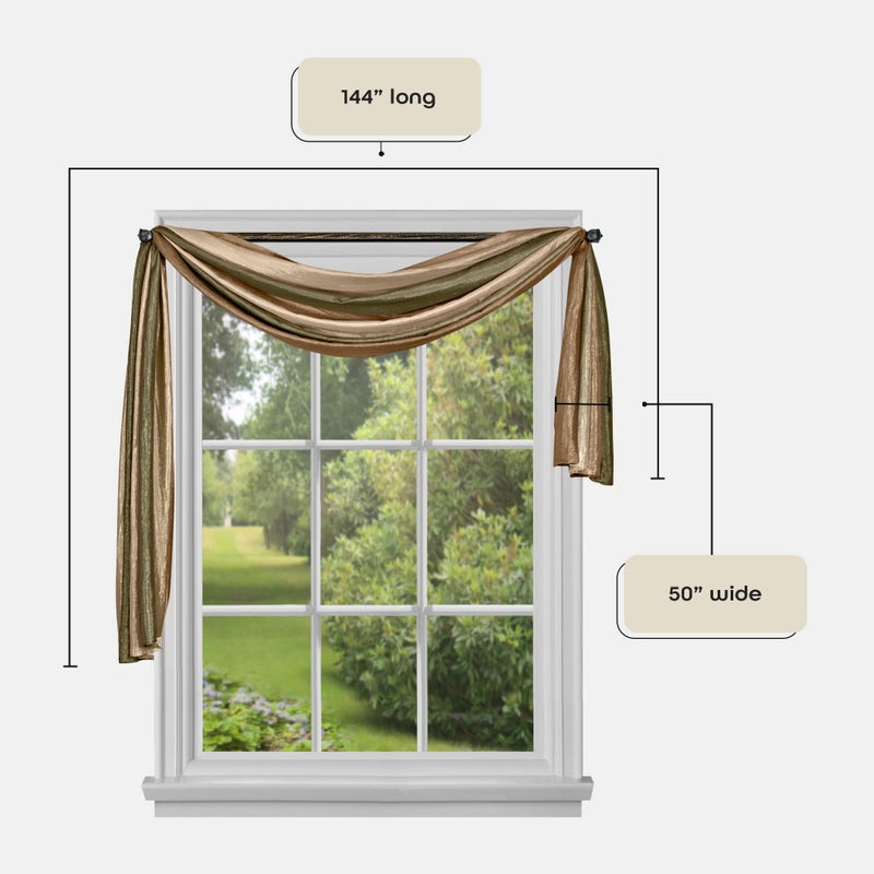ACHIM Sheer Window Scarf Valance - 50 Inch Width x 144 Inch Length (Earth) - Light Filtering Polyester Curtain Scarf - Lightweight Drapes for Living Room, Bedroom & Dining Room Home Decor - Image 4