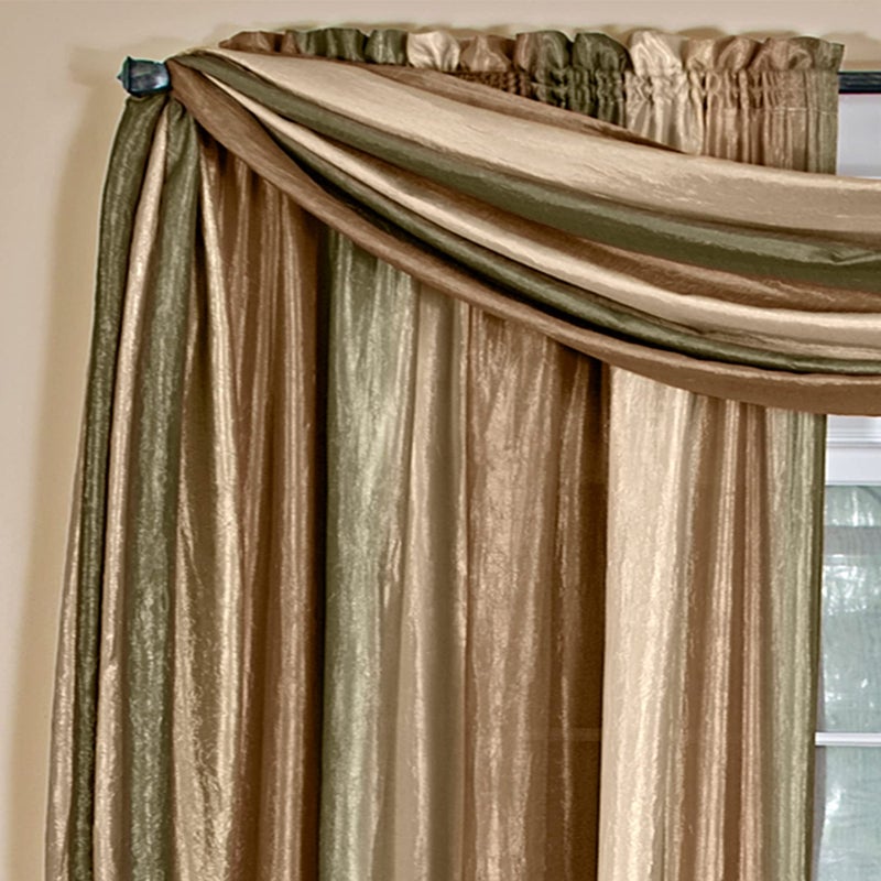 ACHIM Sheer Window Scarf Valance - 50 Inch Width x 144 Inch Length (Earth) - Light Filtering Polyester Curtain Scarf - Lightweight Drapes for Living Room, Bedroom & Dining Room Home Decor - Image 1