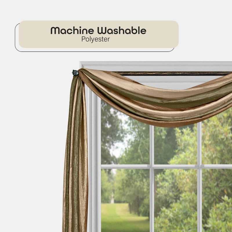 ACHIM Sheer Window Scarf Valance - 50 Inch Width x 144 Inch Length (Earth) - Light Filtering Polyester Curtain Scarf - Lightweight Drapes for Living Room, Bedroom & Dining Room Home Decor - Image 3