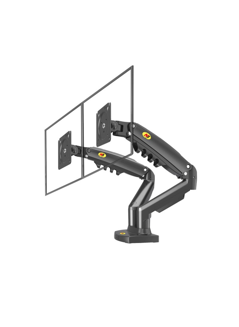 Skill Tech SH F160 Desk Mount Stand Full Motion Swivel Monitor Arm with Gas Spring for 17"-27" Monitors, VESA 100x100, 18kg Load Capacity – Black - Image 1