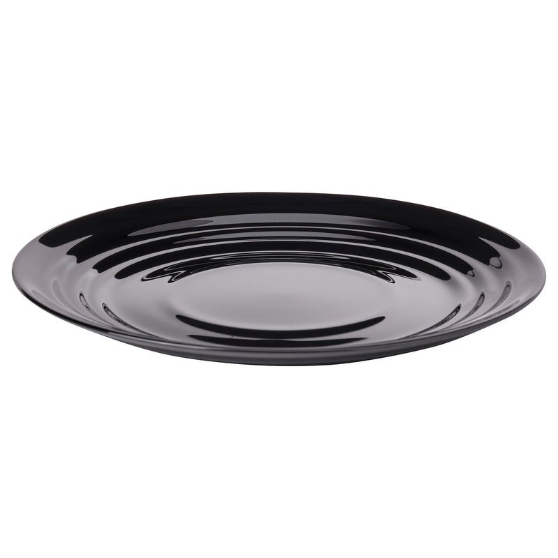 Baitique Side Plate, Tempered Glass, Glossy Ripple Pattern, Black, 19 cm - Image 1