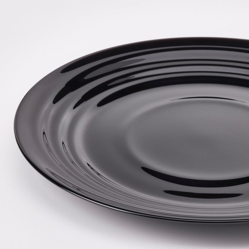 Baitique Side Plate, Tempered Glass, Glossy Ripple Pattern, Black, 19 cm - Image 2