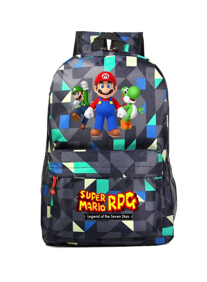 Super Mario Printed Cartoon Youth Large Capacity Men's and Women's Shoulders